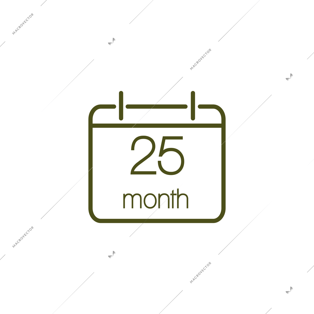 Simple calendar page with month and date icon flat vector illustration