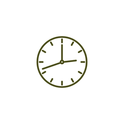 Clock face in simple style on white background flat vector illustration