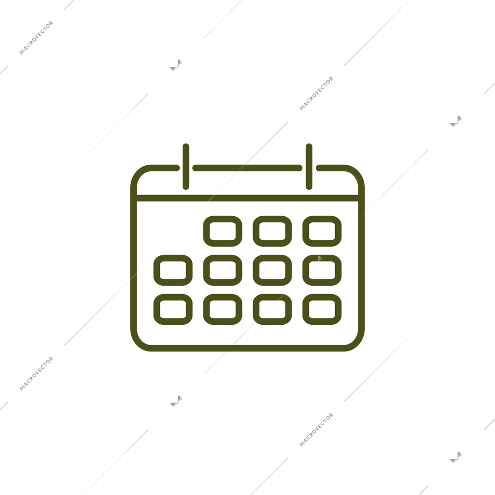 Simple month calendar on white background flat vector illustration