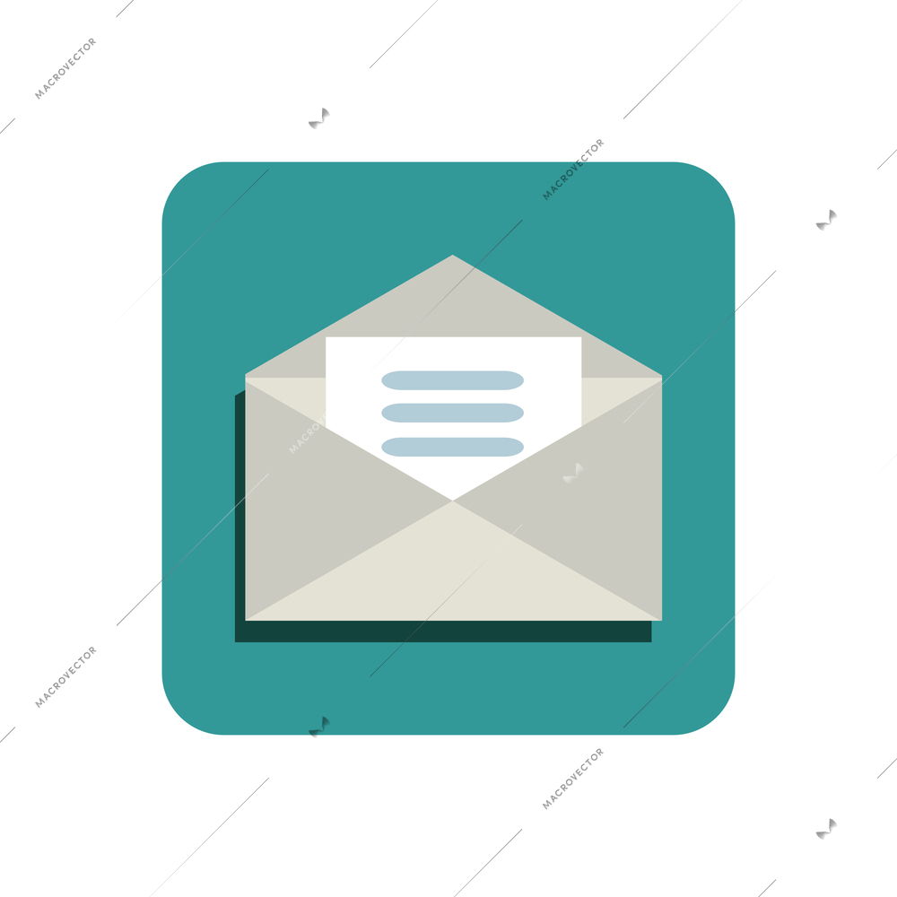 Flat icon with read email message vector illustration