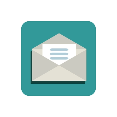 Flat icon with read email message vector illustration