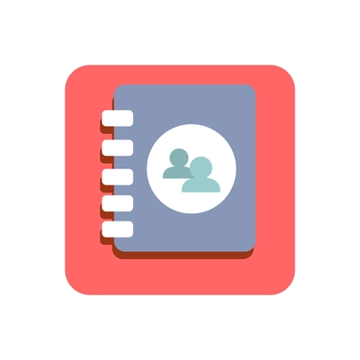 Mobile contacts flat icon vector illustration