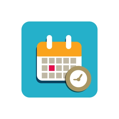 Calendar with deadline date flat icon vector illustration