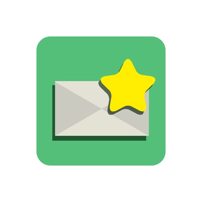 Icon of message added to favourites folder flat vector illustration