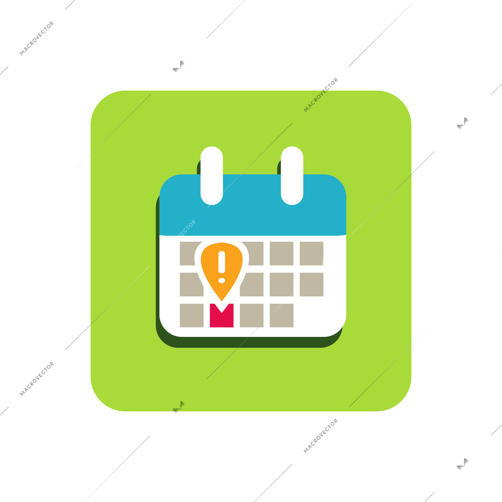 Flat design calendar icon with specific data vector illustration