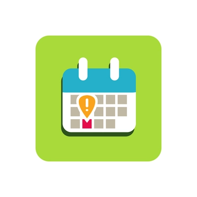 Flat design calendar icon with specific data vector illustration