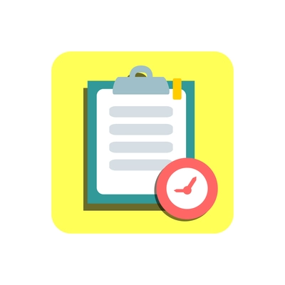 Deadline check list flat design icon vector illustration