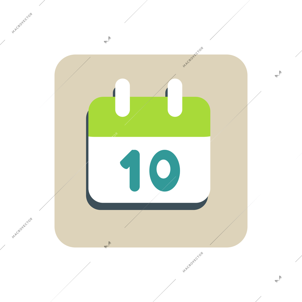 Simple colored flat calendar icon vector illustration