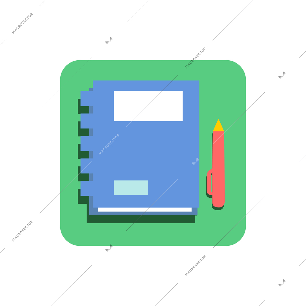 Business mobile icon with flat planner and pen vector illustration