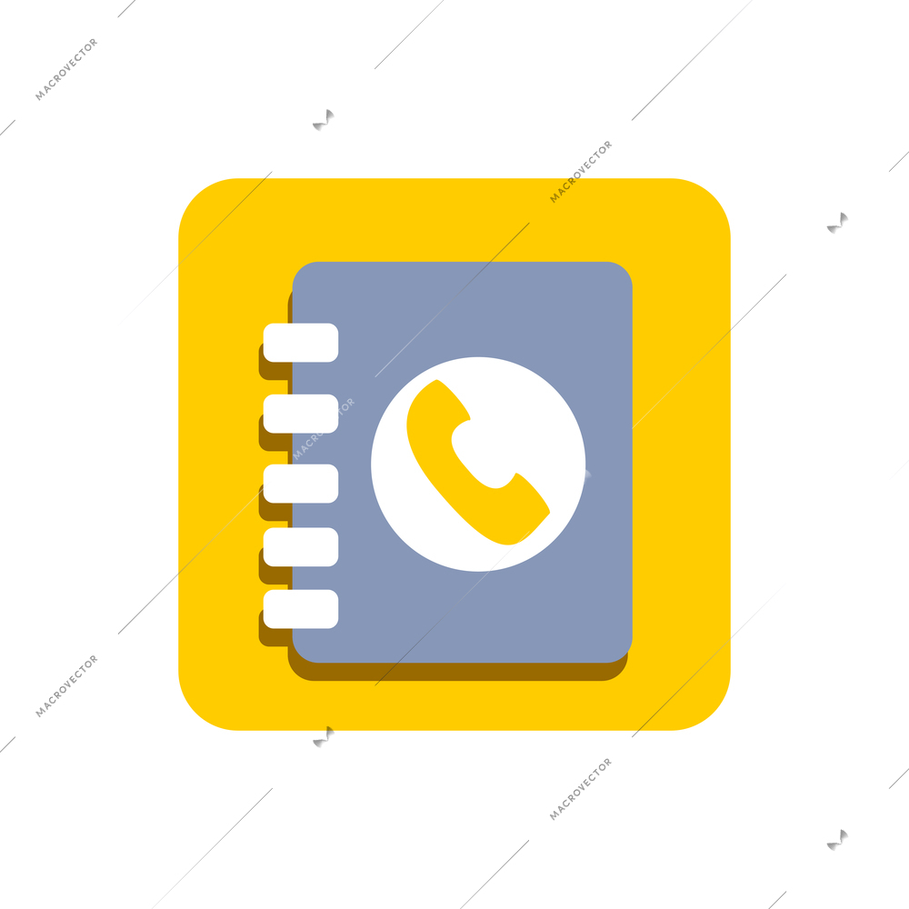 Flat mobile icon with phone book vector illustration