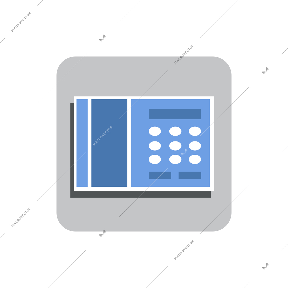 Flat telephone icon for mobile device and computer vector illustration