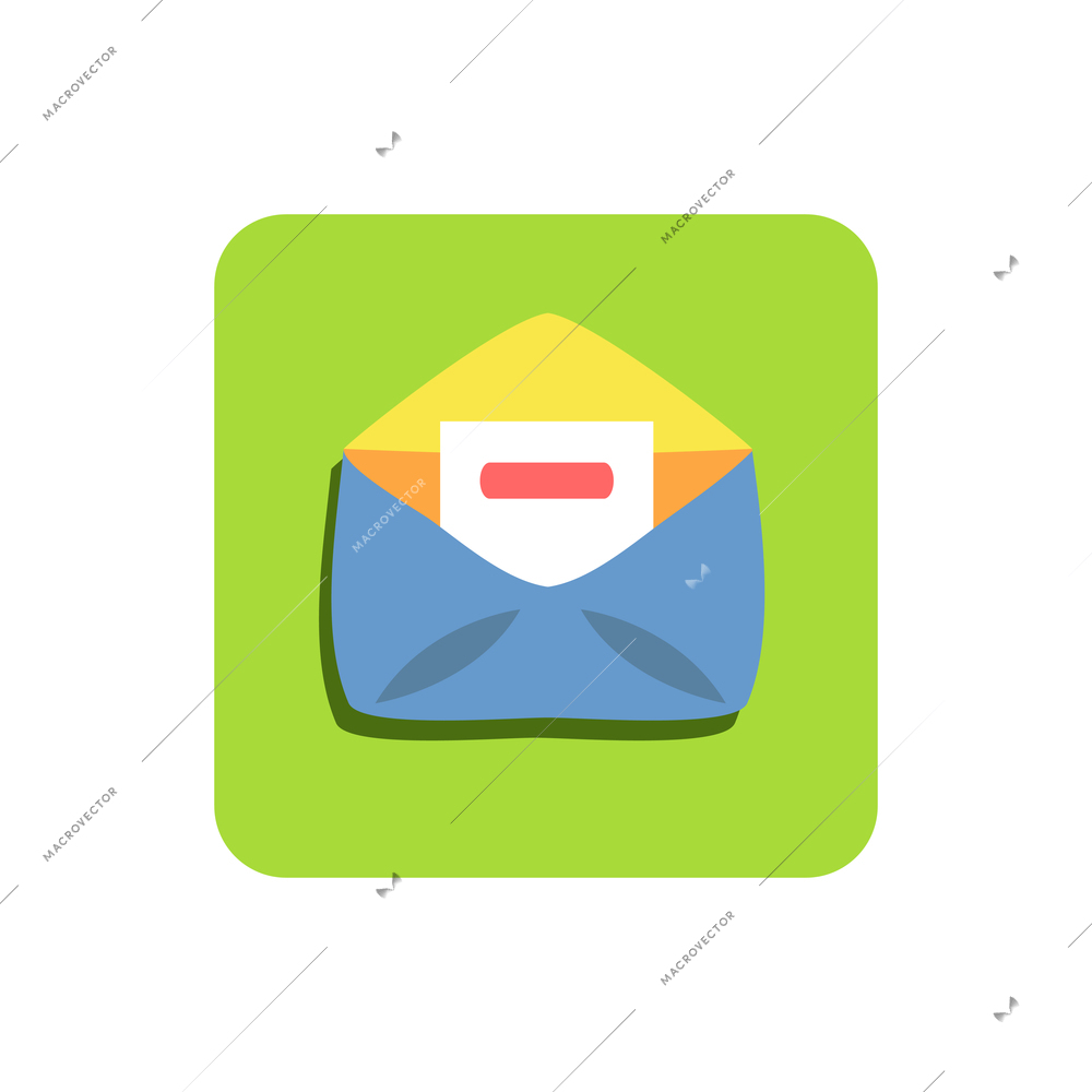 Mobile icon with read email message flat vector illustration