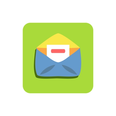 Mobile icon with read email message flat vector illustration