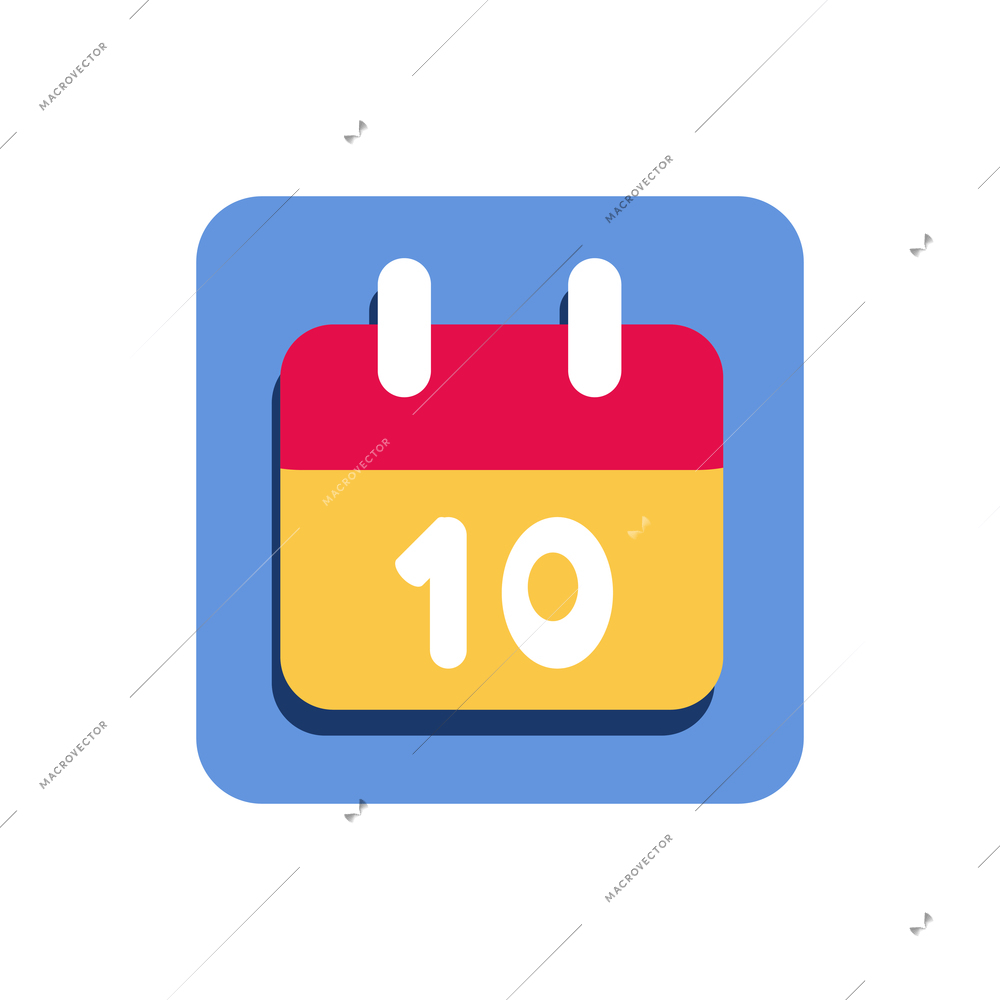 Colorful icon of flat calendar with date vector illustration