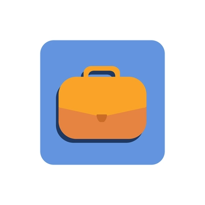 Business flat icon with brief case on blue background vector illustration