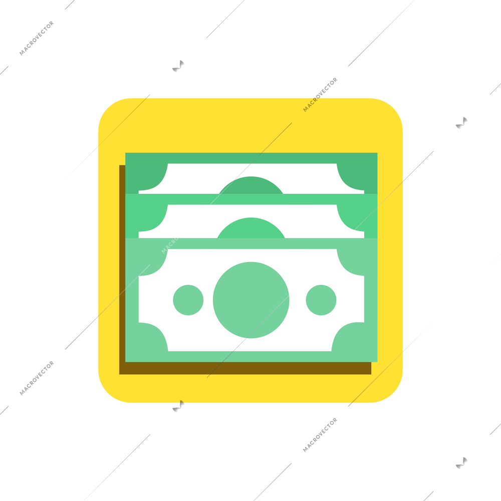 Flat business icon with paper currency vector illustration