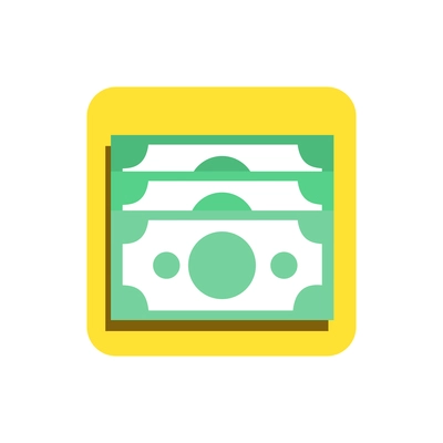 Flat business icon with paper currency vector illustration