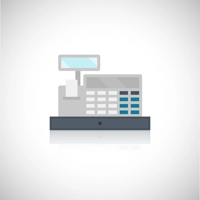 Cash register flat icon isolated on white background vector illustration