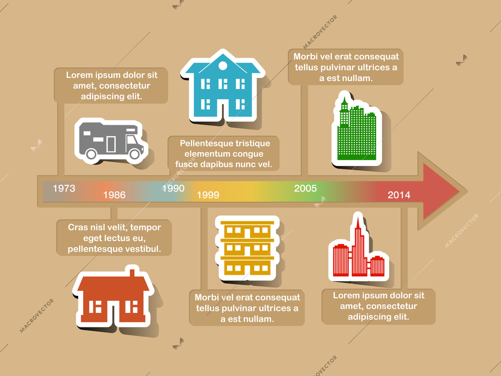 Business infographic timeline design elements vector illustration