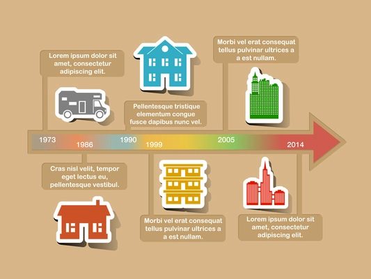 Business infographic timeline design elements vector illustration