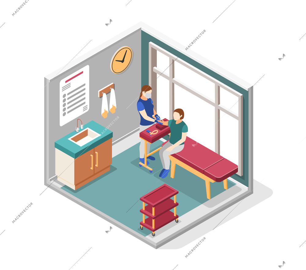 World cancer day isometric concept with disease treatment symbols vector illustration