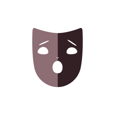 Theater mask with frightened face expression vector illustration