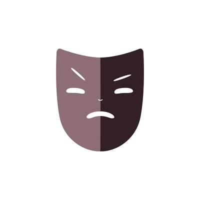 Actor mask for theater and drama flat icon vector illustration