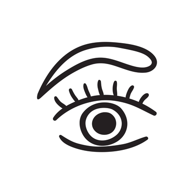 Surprised woman eye hand drawn icon vector illustration