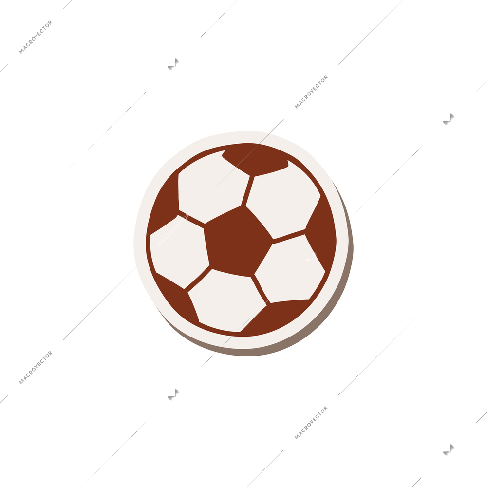 Single doodle soccer ball icon on white background vector illustration