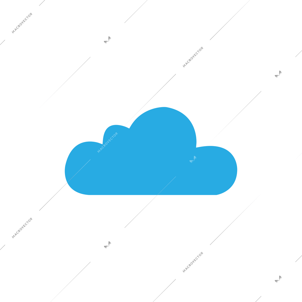 Blue cloud flat icon on white background vector illustration