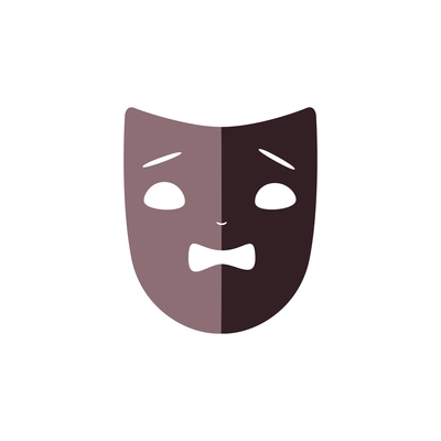 Flat icon of scared theater mask vector illustration