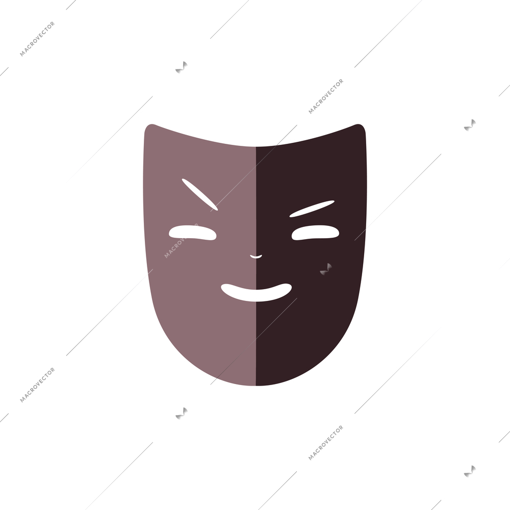 Flat icon of villain theater mask vector illustration