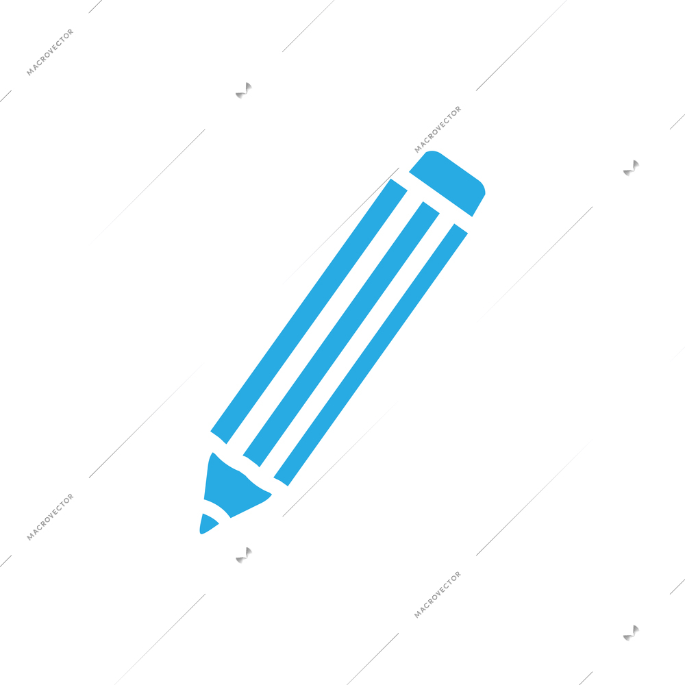 Social media web icon with pencil flat vector illustration