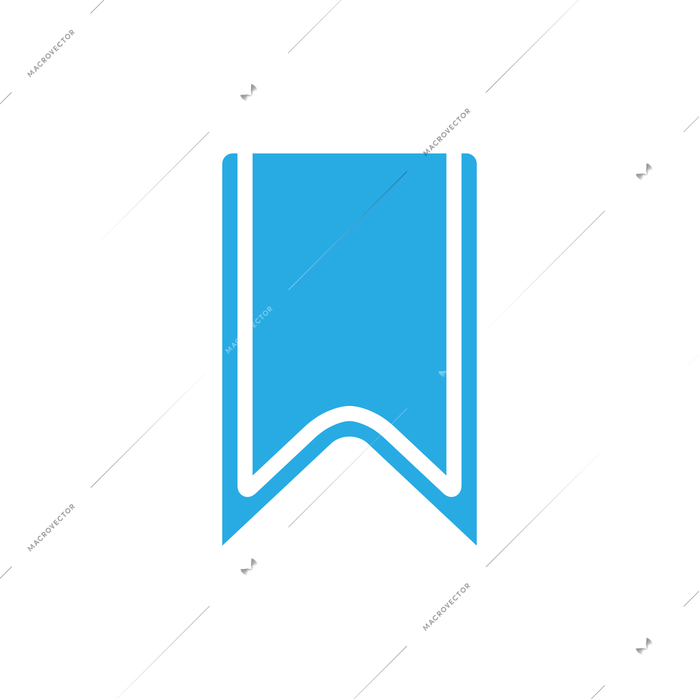 Flat social media icon with blue bookmark vector illustration