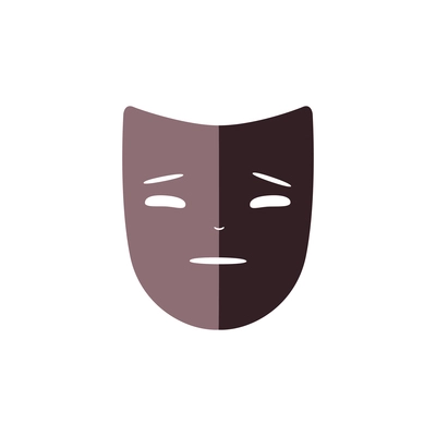 Flat drama mask for theatre plays icon vector illustration