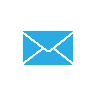 Flat icon of unread message in blue color vector illustration