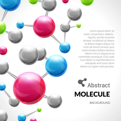 3d chemical science atomic structure molecule model background vector illustration