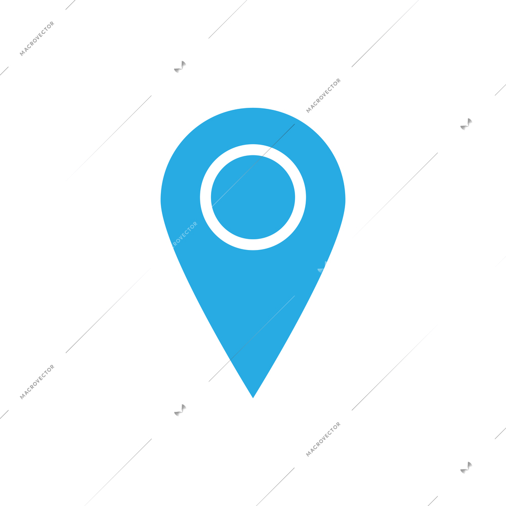 Blue pin point flat icon vector illustration