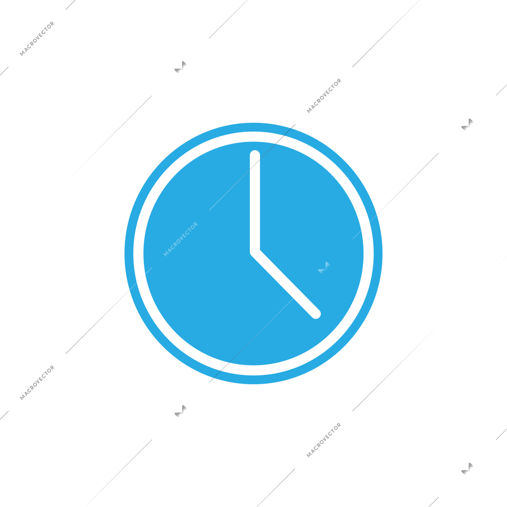 Flat social media icon with clock face vector illustration