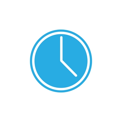 Flat social media icon with clock face vector illustration