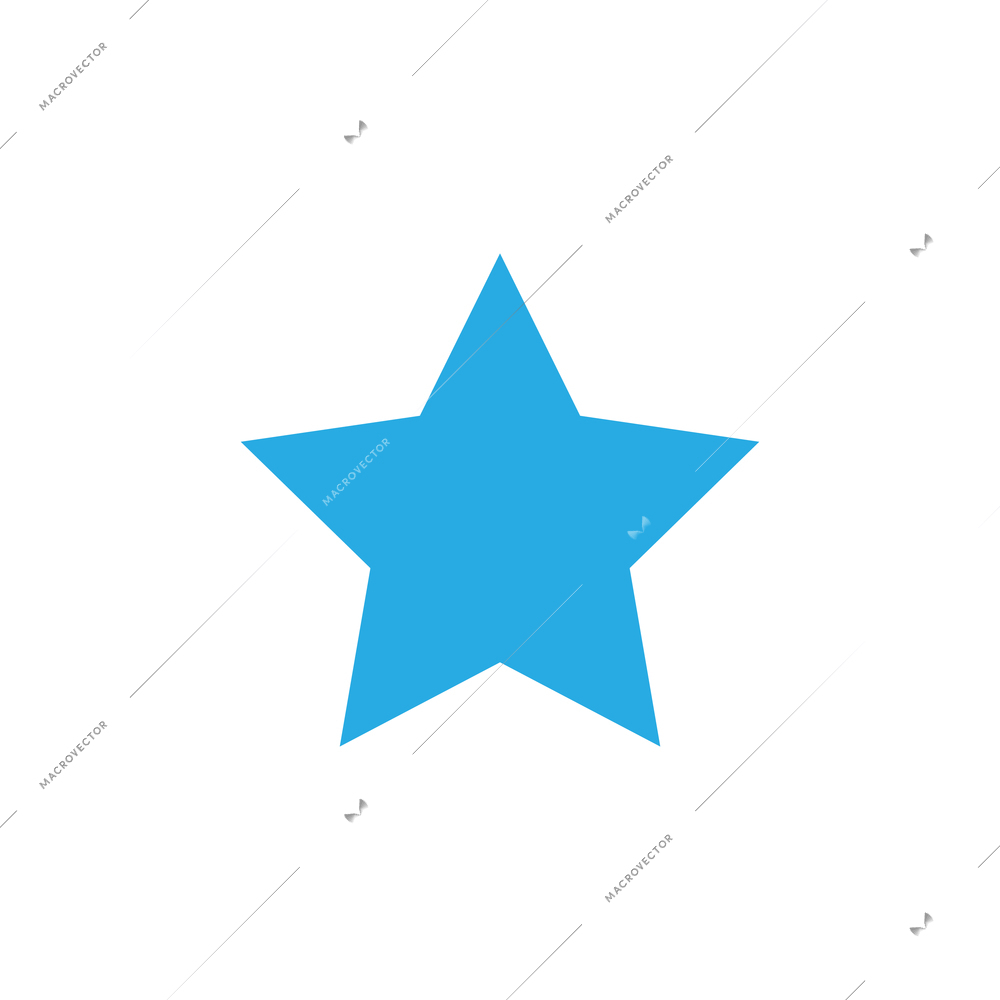 Blue star flat icon on white background vector illustration