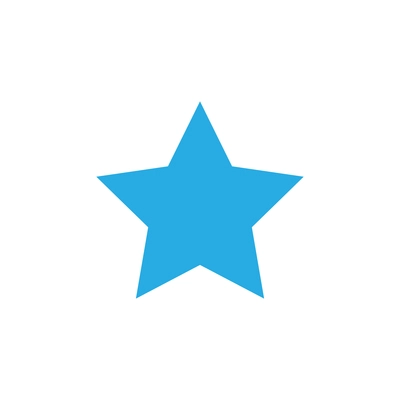 Blue star flat icon on white background vector illustration