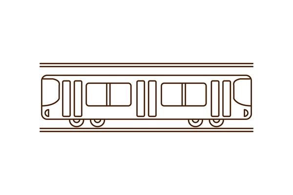 Subway cars simple icon on white background flat vector illustration