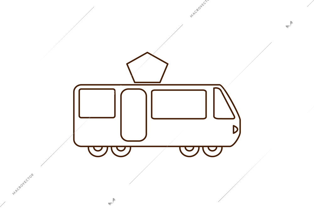 Tram simple icon on white background flat vector illustration