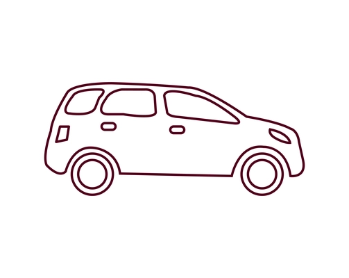 Passenger car flat icon on white background vector illustration