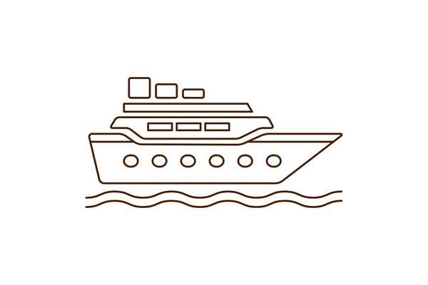 Ship flat line icon on white background vector illustration