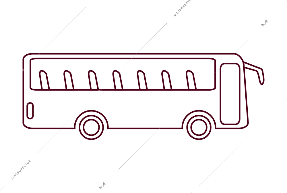 Public bus flat icon vector illustration