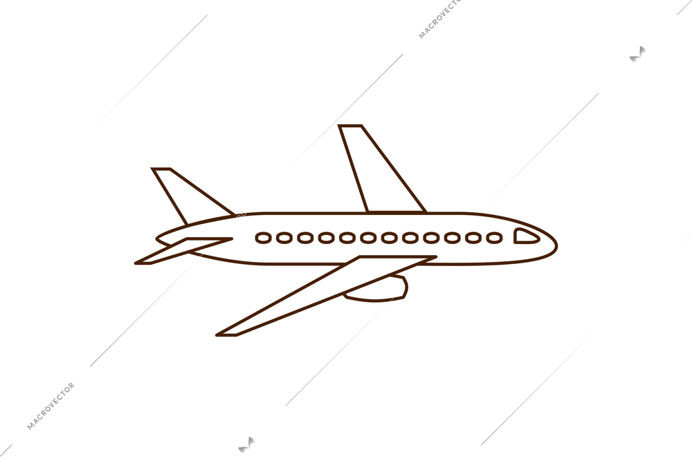 Flat icon of airplane vector illustration