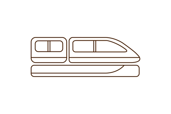 Line icon of train or subway driver cabin flat vector illustration