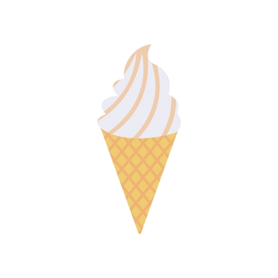 Flat icon of ice cream cone with topping vector illustration